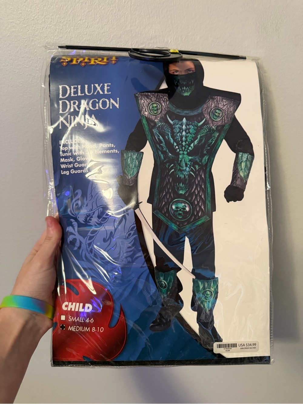 Spirit Deluxe Dragon Ninja Kids Costume - Black & Teal